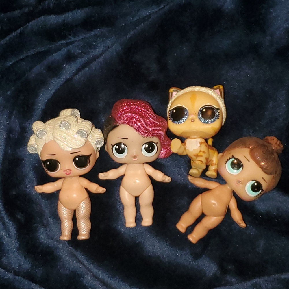 LOL Surprise Doll Lot 3 dolls 1 pet Glitter